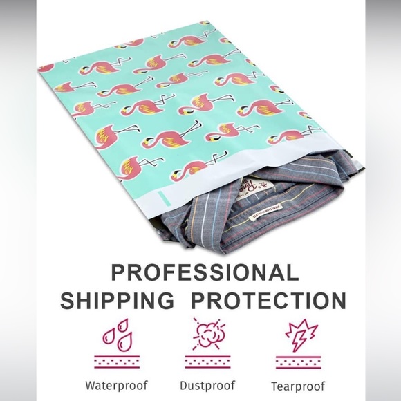 🎉LAST SET🦩 20 Designer Flamingo Poly Mailers- 10 x 13 inch - Picture 4 of 6